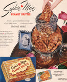 Vintage magazine ad SOPHIE MAE PEANUT BRITTLE 1953 and Coconut Brittle pictured