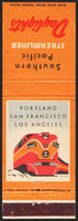 Vintage matchbook cover SOUTHERN PACIFIC Daylights train pictured Los Angeles