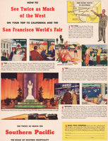 Vintage magazine ad SOUTHERN PACIFIC trains 1940 San Francisco Worlds Fair