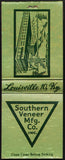 Vintage full matchbook SOUTHERN VENEER MFG factory pictured Louisville Kentucky