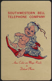 Vintage playing card SOUTHWESTERN BELL TELEPHONE Magic Roads gold background