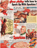 Vintage magazine ad QUAKER SPARKIES cereal from 1942 Gene Autry in Melody Ranch