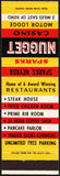 Vintage matchbook cover SPARKS NUGGET CASINO Motor Lodge and Restaurants Nevada