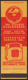Vintage matchbook cover SPEEDOTACH SERVICE Sun tachometer Los Angeles Denver