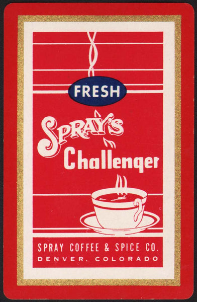 Vintage playing card SPRAYS CHALLENGER Coffee Spice cup pictured Denver Colorado