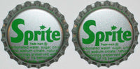 Soda pop bottle caps SPRITE #1 Coca Cola Lot of 2 plastic lined new old stock