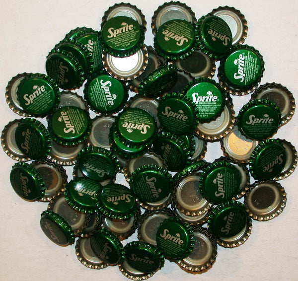 Soda pop bottle caps Lot of 100 SPRITE #2 Coca Cola plastic lined new old stock