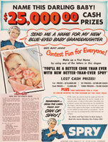 Vintage magazine ad SPRY Shortening from 1949 Lever Bros Aunt Jenny baby contest