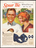 Vintage magazine ad SPUR TIE from 1928 Glenn Tryon and Marian Nixon pictured