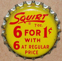 Vintage soda pop bottle caps SQUIRT Collection of 3 different new old stock