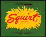 Vintage soda pop bottle label SQUIRT older splash logo Alliance Nebraska n-mint+