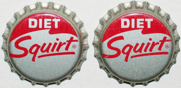Soda pop bottle caps DIET SQUIRT Lot of 2 cork lined unused and new old stock