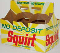 Vintage soda pop bottle carton SQUIRT 1968 NDNR unused new old stock n-mint condition