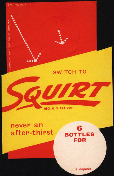 Vintage bottle ringer SQUIRT soda pop dated 1956 unused new old stock n-mint