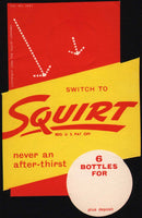 Vintage bottle ringer SQUIRT soda pop dated 1956 unused new old stock n-mint