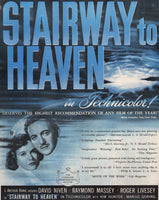 Vintage magazine ad STAIRWAY TO HEAVEN movie from 1947 Niven Massey Livesey