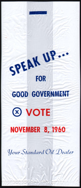 Vintage bag YOUR STANDARD OIL DEALER Speak Up Vote November 1960 Kennedy Nixon