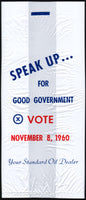 Vintage bag YOUR STANDARD OIL DEALER Speak Up Vote November 1960 Kennedy Nixon