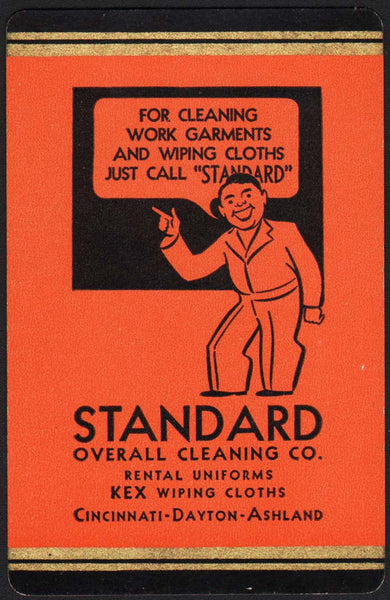 Vintage playing card STANDARD OVERALL CLEANING Cincinnati Dayton Ashland Ohio