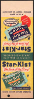 Vintage matchbook cover STAR KIST TUNA The Tuna of The Stars salesman sample