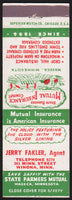 Vintage matchbook cover STATE FARMERS MUTUAL Jerry Fakler Agency Winona Minnesota