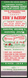 Vintage matchbook cover STATE FARMERS MUTUAL Joseph Ries Rollingstone Minnesota