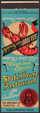 Vintage matchbook cover STATE HOUSE RESTAURANT lobster pictured Philadelphia PA