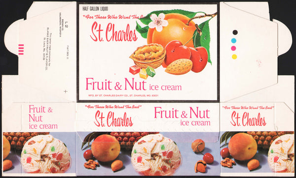 Vintage box ST CHARLES Ice Cream Fruit and Nut Missouri new old stock n-mint+
