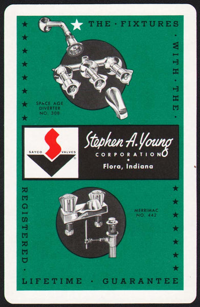 Vintage playing card STEPHEN A YOUNG CORPORATION fixtures pictured Flora Indiana
