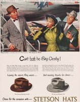 Vintage magazine ad STETSON HATS from 1948 Bing Crosby Slayton Underhill art