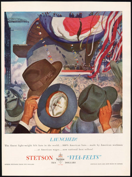 Vintage magazine ad STETSON VITA FELT HATS 1941 American hats Royal Stetson