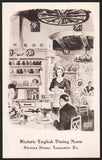 Vintage postcard STEVENS HOUSE Lancaster Pennsylvania Norman Guthrie Rudolph art