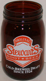 Vintage glass STEWARTS ROOT BEER amber fruit jar shaped new old stock n-mint+