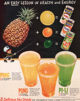 Vintage magazine ad STOKELYS FRUIT DRINKS 1959 Stokely Van Camp Ping Pong Pi-Li