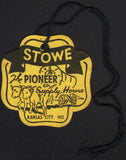 Vintage tag STOWE The Pioneer Supply House covered wagon Kansas City MO n-mint