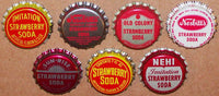 Vintage soda pop bottle caps STRAWBERRY FLAVORS Lot of 13 different unused
