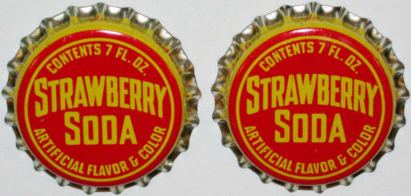 Soda pop bottle caps STRAWBERRY SODA #2 Lot of 2 cork lined unused new old stock