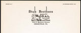 Vintage letterhead STUB BROTHERS COAL with truck pictured Girardville PA n-mint