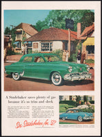 Vintage magazine ad STUDEBAKER from 1952 green State Commander blue Starliner