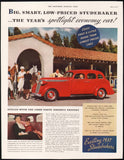 Vintage magazine ad STUDEBAKER AUTOMOBILE from 1937 with a red sedan pictured