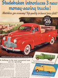 Vintage magazine ad STUDEBAKER TRUCKS from 1941 red Deluxe Coupe Express picture