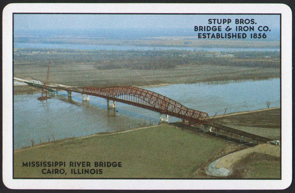 Vintage playing card STUPP BROS BRIDGE and IRON Mississippi Bridge St Louis MO