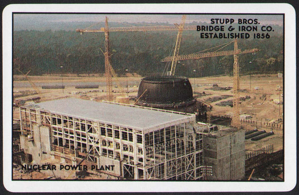 Vintage playing card STUPP BROS BRIDGE and IRON Nuclear Power Plant St Louis MO