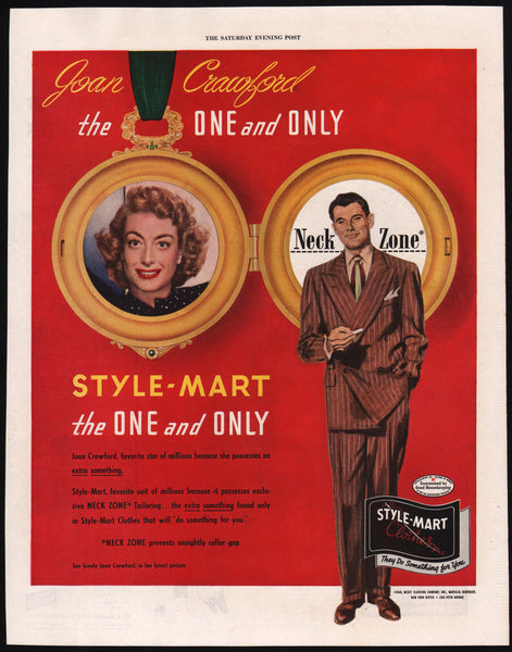 Vintage magazine ad STYLE MART CLOTHES from 1948 The One and Only Joan Crawford