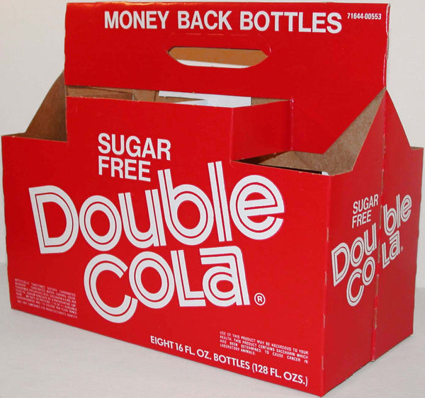 Vintage soda pop bottle carton DOUBLE COLA 8 pack Sugar Free new old stock n-mint