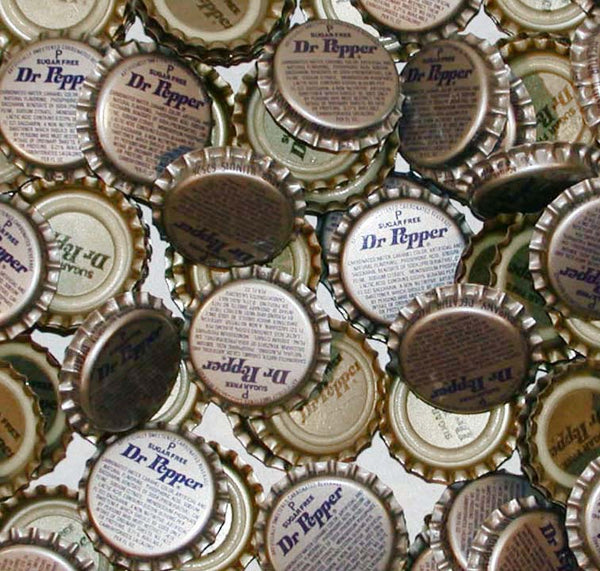 Soda pop bottle caps Lot of 12 SUGAR FREE DR PEPPER plastic lined new old stock