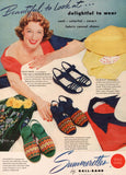 Vintage magazine ad SUMMERETTES SHOES 1951 Ball Band Co Ellen Drew pictured