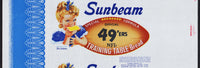 Vintage bread wrapper SUNBEAM 49 ERS NFL Training Bread Miss Sunbeam Seattle WA