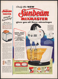 Vintage magazine ad SUNBEAM MIXMASTER from 1951 Model 10 mixer pictured Chicago ILL