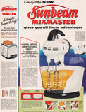 Vintage magazine ad SUNBEAM MIXMASTER from 1951 Model 10 mixer pictured Chicago ILL